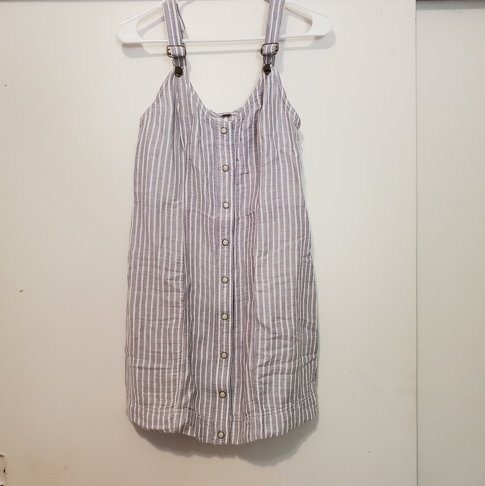 Free People Living Color Striped Overall Dress